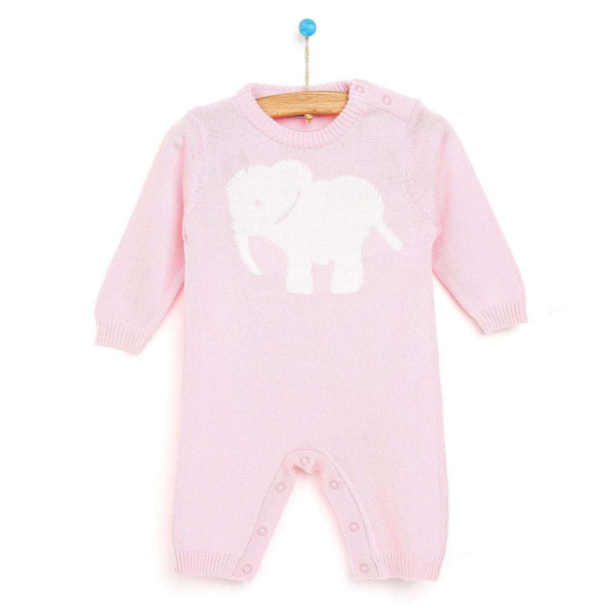 HelloBaby Newborn Knit Baby Elephant Jumpsuit - Light Pink - ebebek - Black Friday