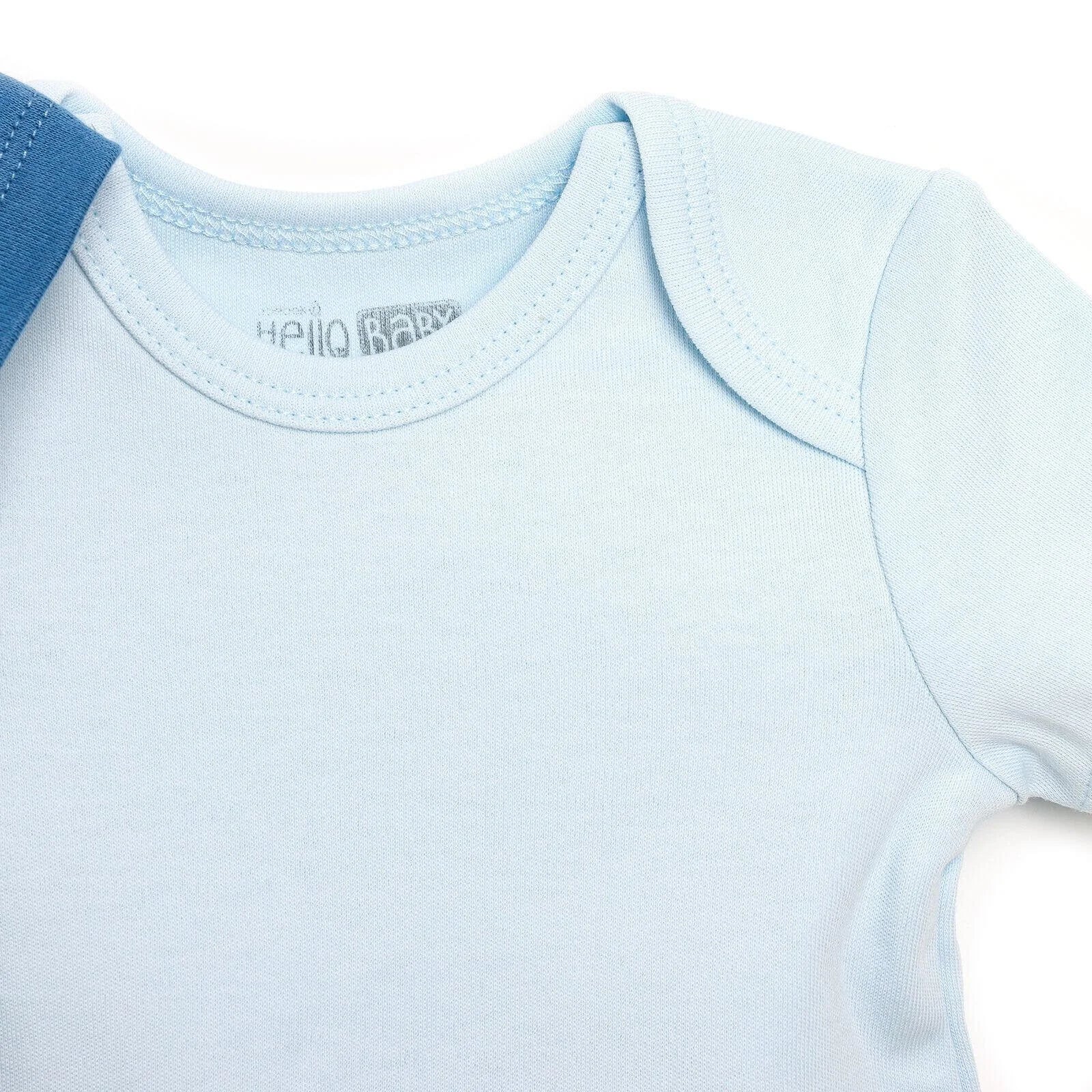 HelloBaby Short Sleeve Bodysuit 3pcs - Blue - ebebek - Black Friday
