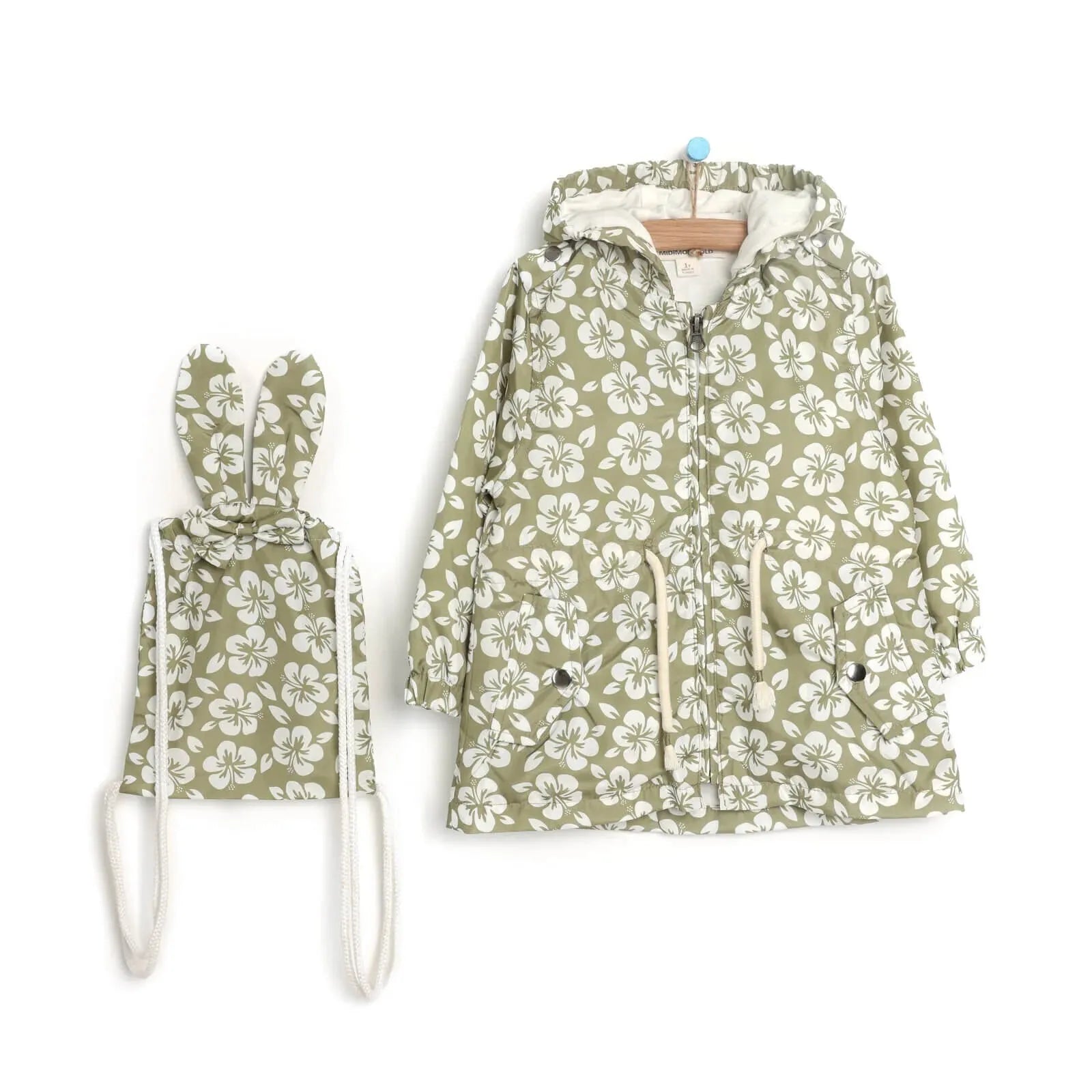 Midimod Basic Baby Girl Hooded Backpack - Khaki - ebebek - Black Friday