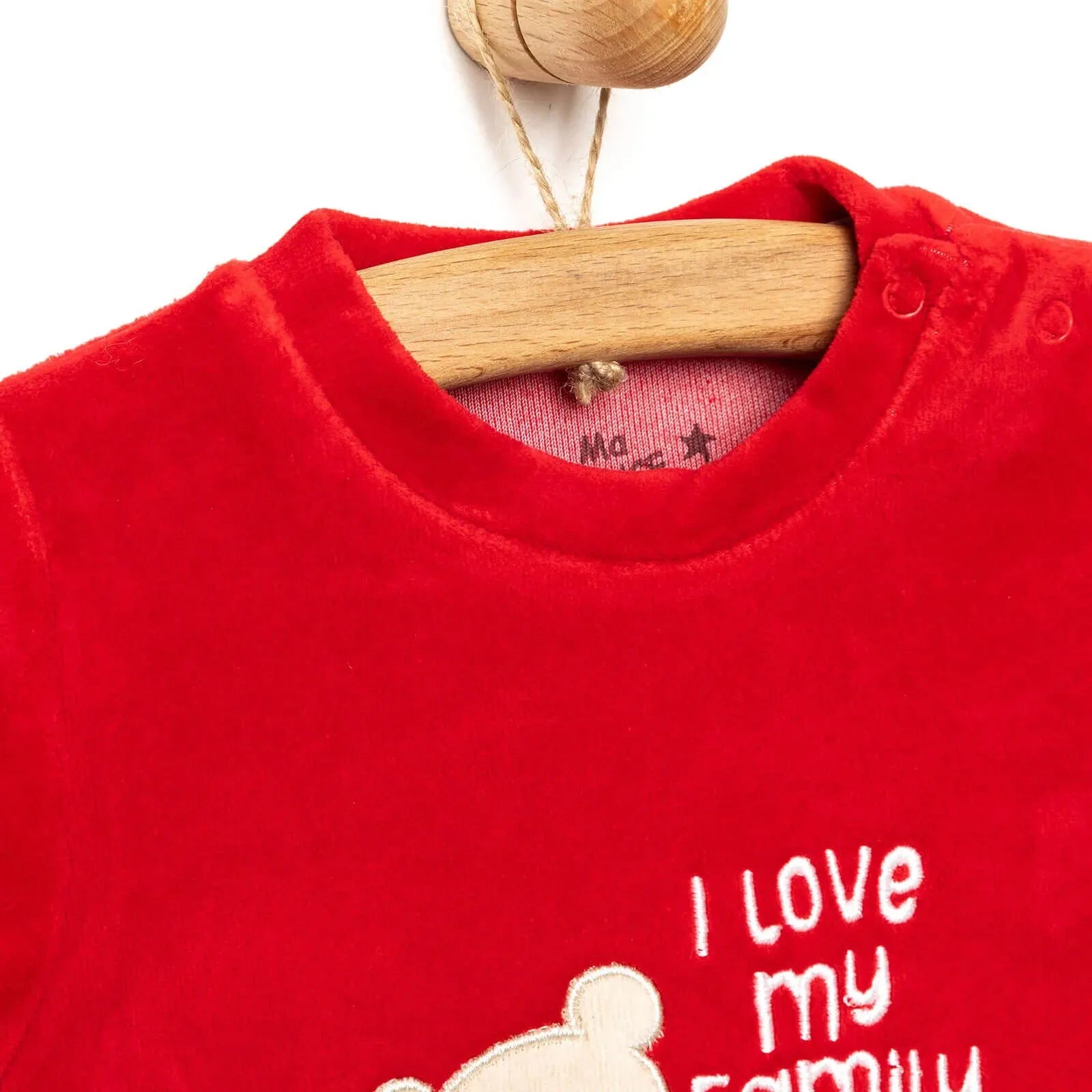 Ma Douce Newborn Velvet Footed Jumpsuit - Red - ebebek - Black Friday