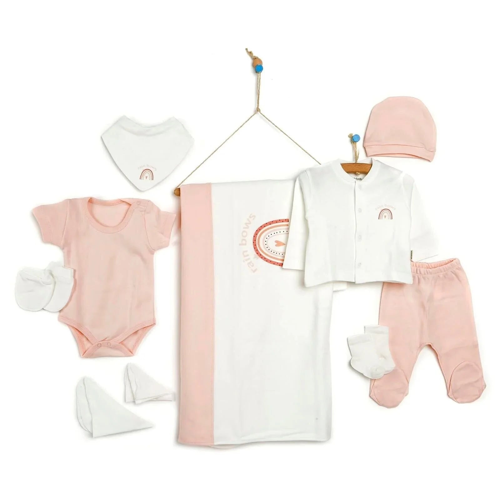 Bebbek Organic 10 Pcs Newborn Rainbow Starter Set - Light Pink - ebebek - Black Friday