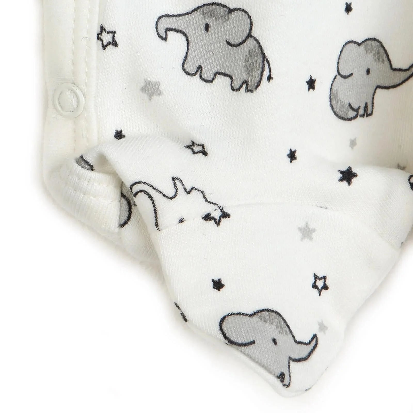 HelloBaby Newborn Baby Cute Elephant Romper Baby and Hat Set 3 pcs - Ecru - HelloBaby - ebebek
