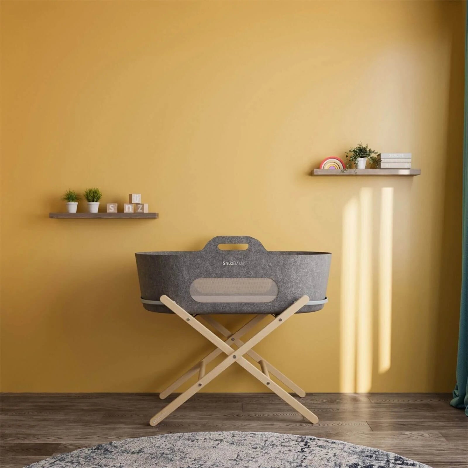 Snüz Baskit Moses Basket & Stand Bundle - Dark Grey & Natural - ebebek - Black Friday