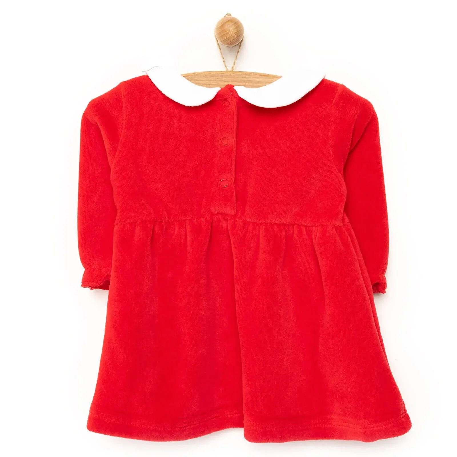 My First Christmas Newborn Girl Velvet Dress - Red - ebebek - Black Friday