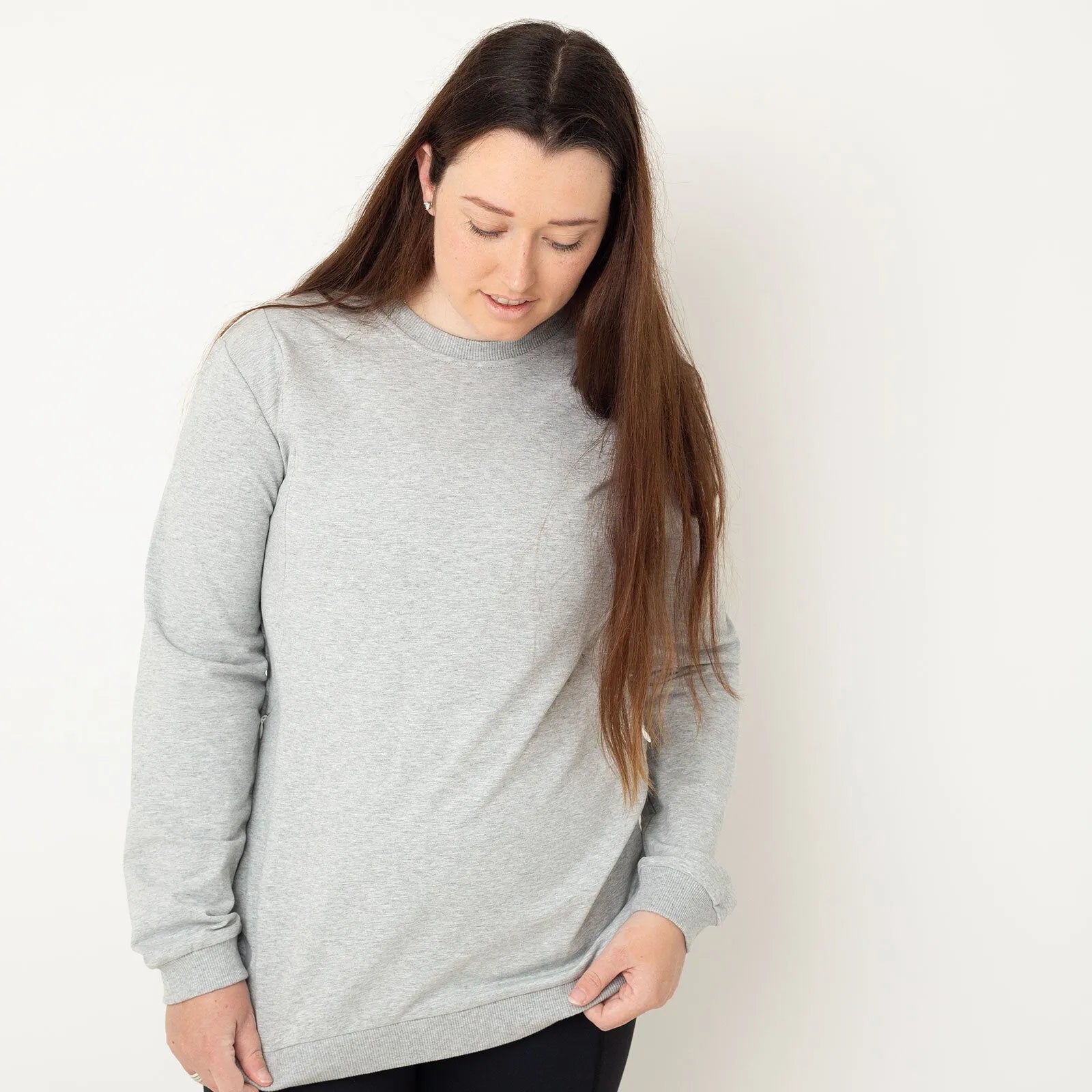 Latched Nursing Crew Sweatshirt - Grey - ebebek - Black Friday