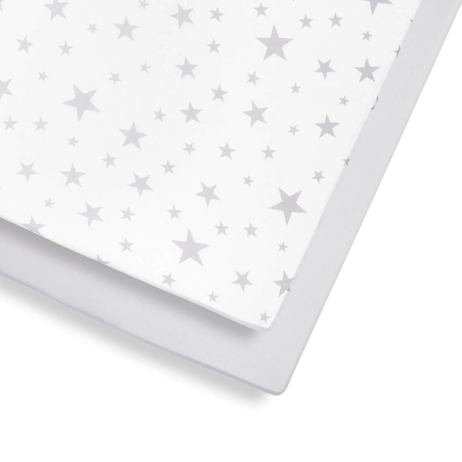 Snüz Cot & Cot Bed Fitted Sheet 2 Pack - Grey Stars - ebebek - Black Friday