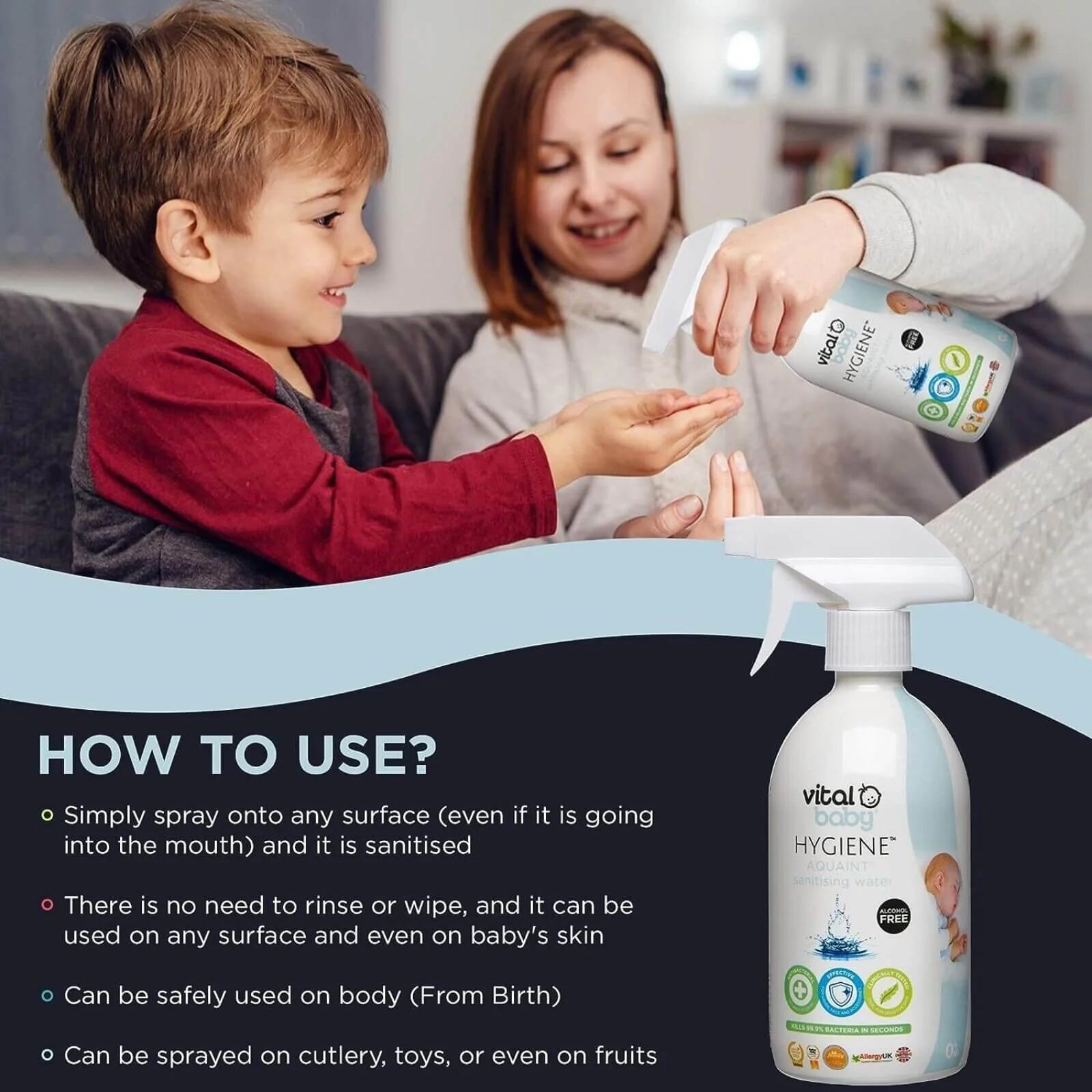 Vital Baby Hygiene Aquaint Cleansing Water 500ml - ebebek - Black Friday