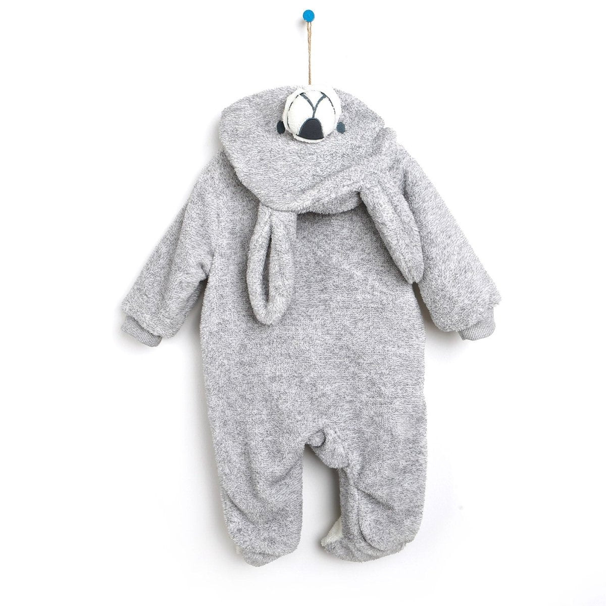 Midimod Newborn Welsoft Kangaroo Footed Jumpsuit - Grey - ebebek - Black Friday