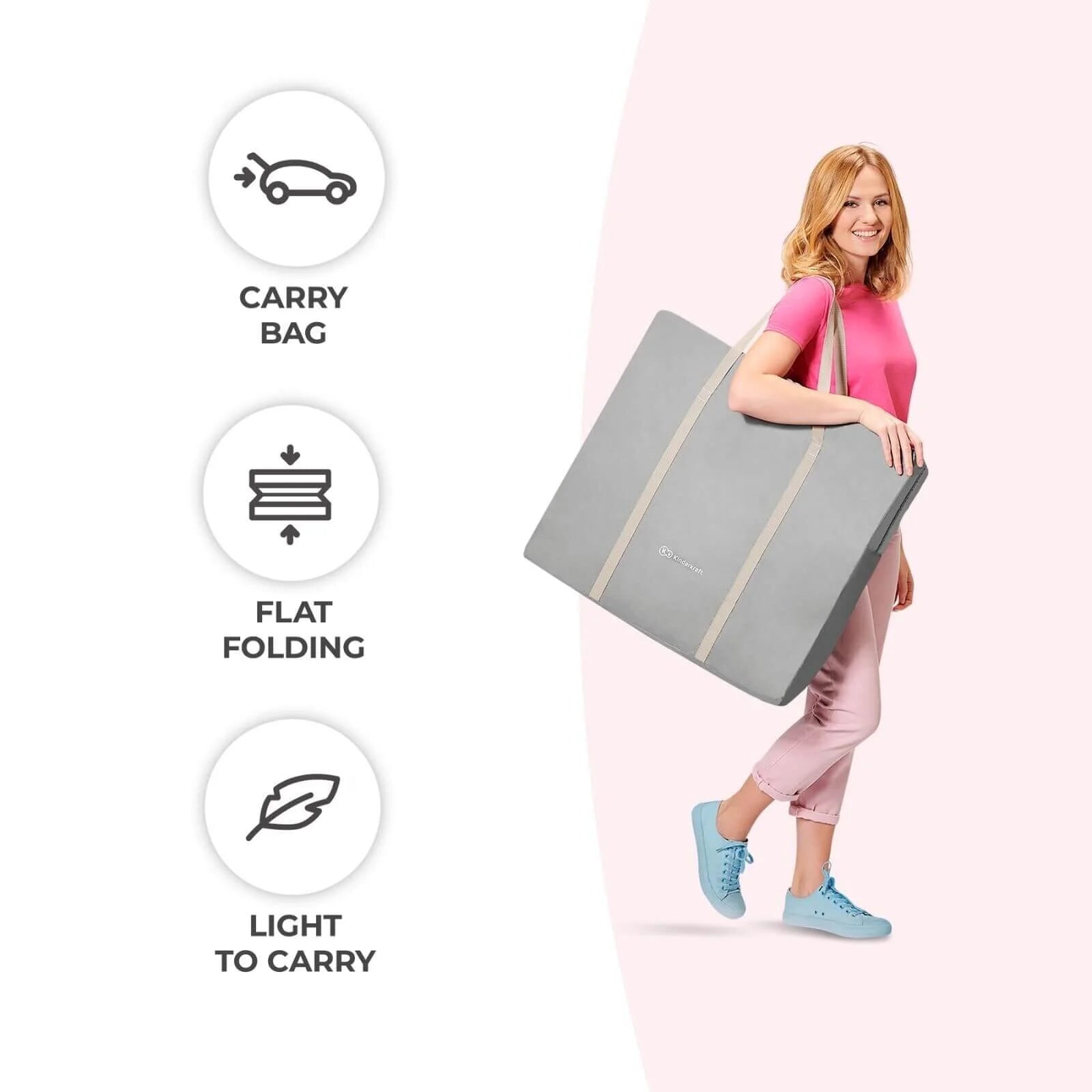 Kinderkraft LOVI 3 - in - 1 Baby Crib - Grey - Kinderkraft - ebebek