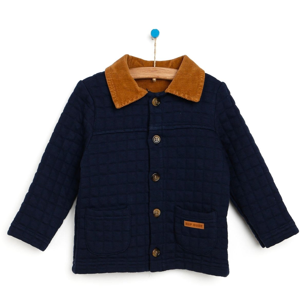 Tuffy Quilted Cardigan - Navy Blue - ebebek - Black Friday