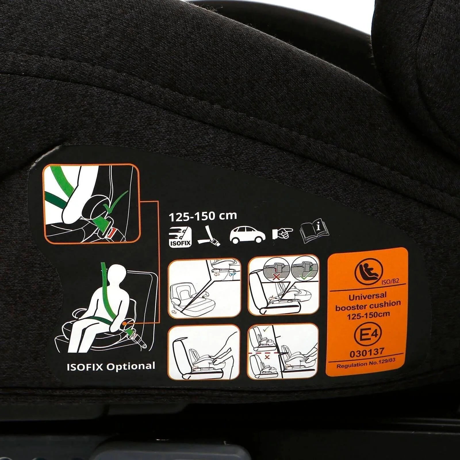 baby plus i - Size X8 (125 - 150 cm) 15 - 36 Kg Booster - Black - ebebek - Black Friday