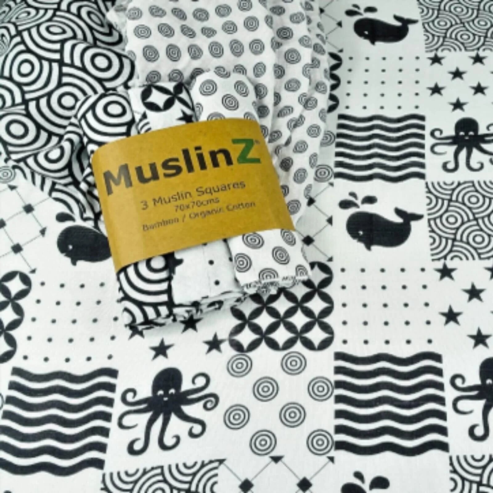 MuslinZ 3 Pack Bamboo/Organic Cotton Muslin Squares 70x70cm - Sensory - ebebek - Black Friday