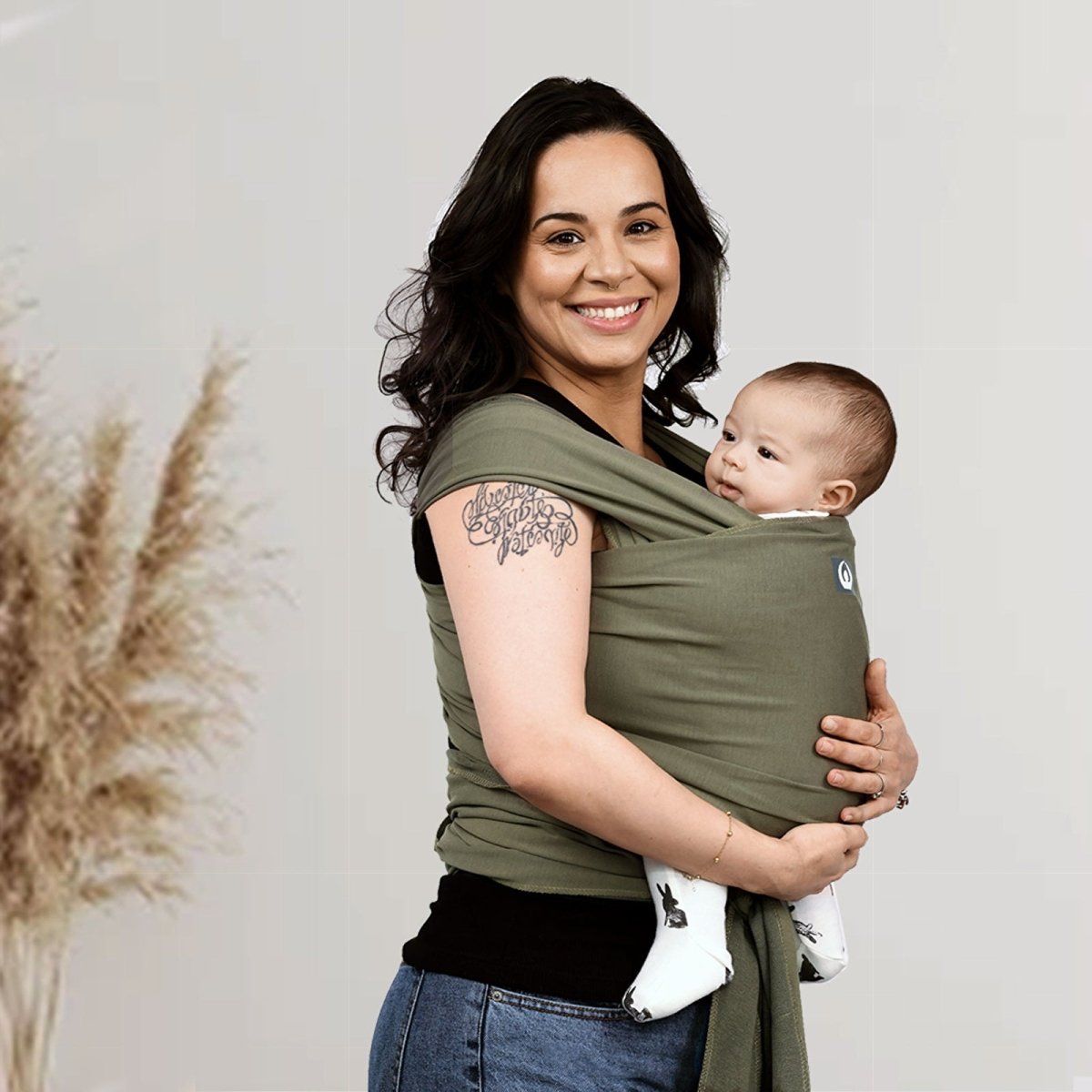 Gaia Carry Stretchy Baby Wrap Pure Tencel - Forest Green - ebebek - Black Friday