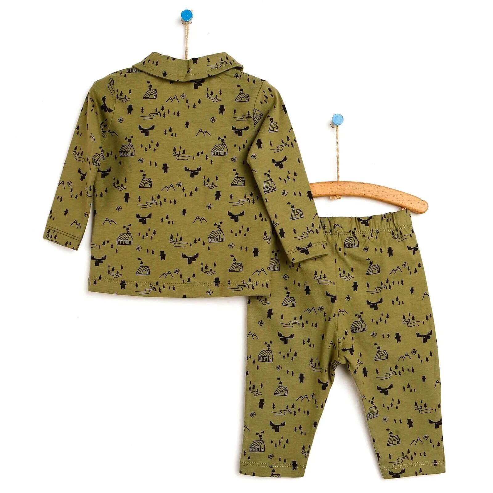 HelloBaby Basic Baby Boy Pyjamas Set - Khaki - ebebek - Black Friday