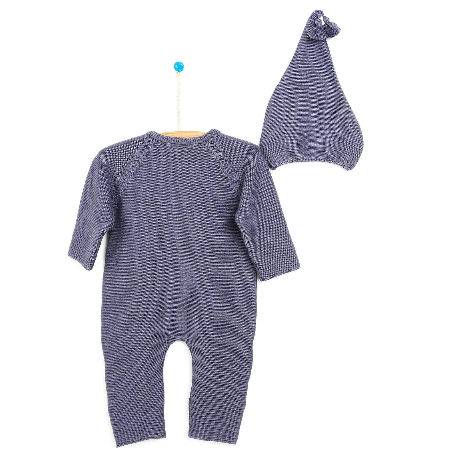 HelloBaby Newborn Knit Jumpsuit - Hat Starter Set - Dark Blue - ebebek - Black Friday