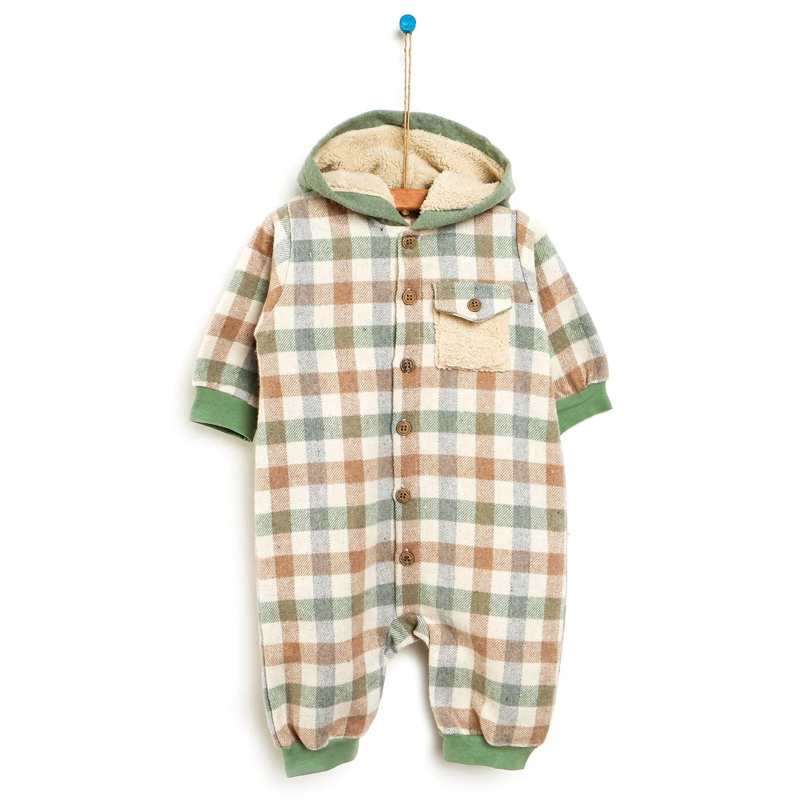 Bebbek Newborn Lumberjack Hooded Jumpsuit - Multicolour - ebebek - Black Friday