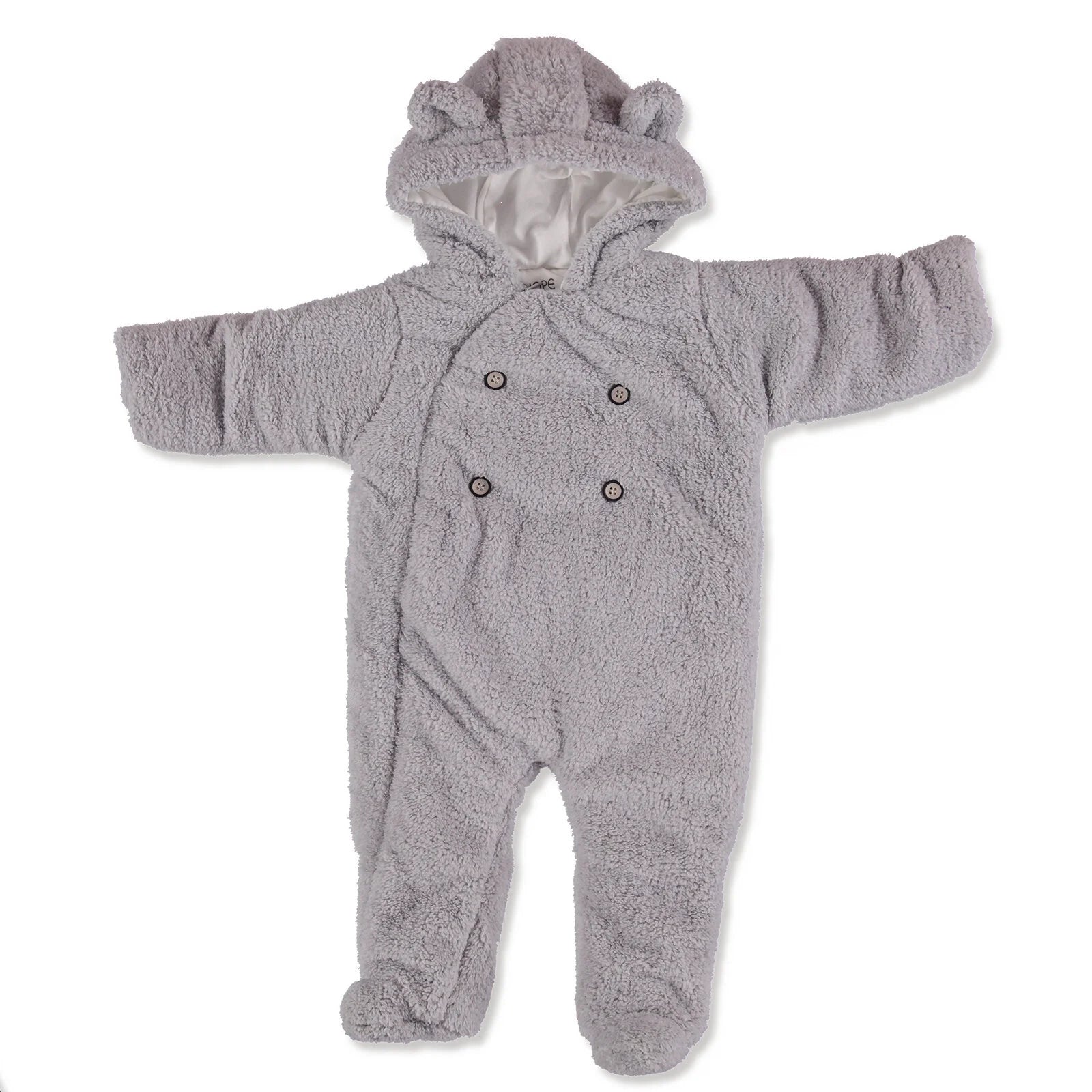 Cassiope Newborn Welsoft Footed Jumpsuit - Grey - ebebek - Black Friday