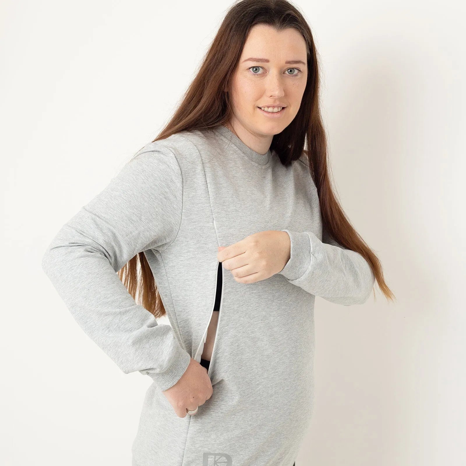 Latched Nursing Crew Sweatshirt - Grey - ebebek - Black Friday