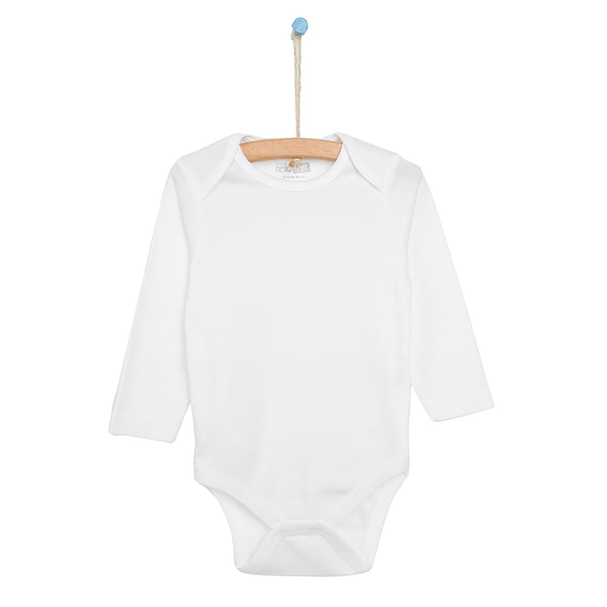 HelloBaby Long Sleeve Baby Bodysuit - White - ebebek - Black Friday