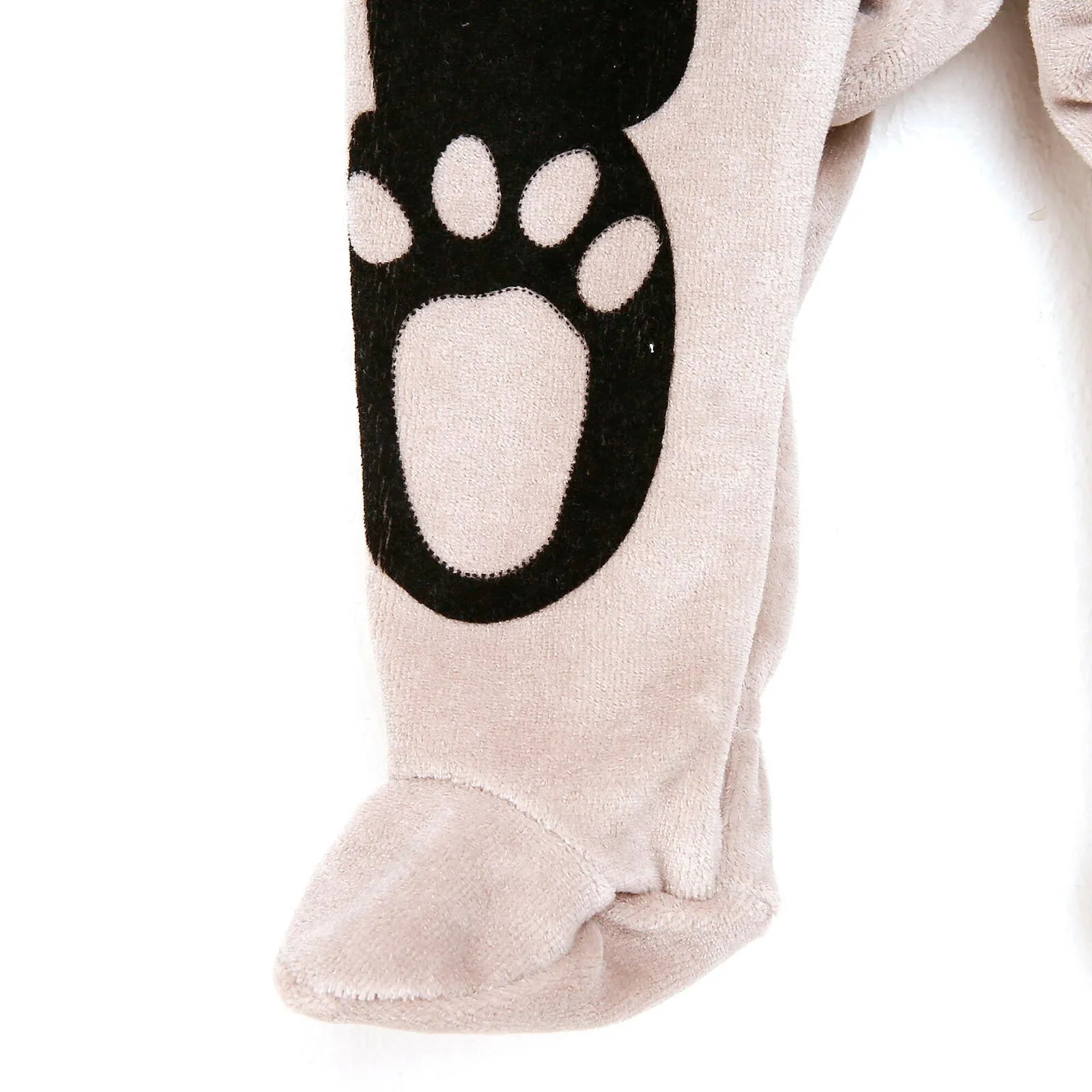 Cassiope Newborn Panda Velvet Jumpsuit - Grey - ebebek - Black Friday