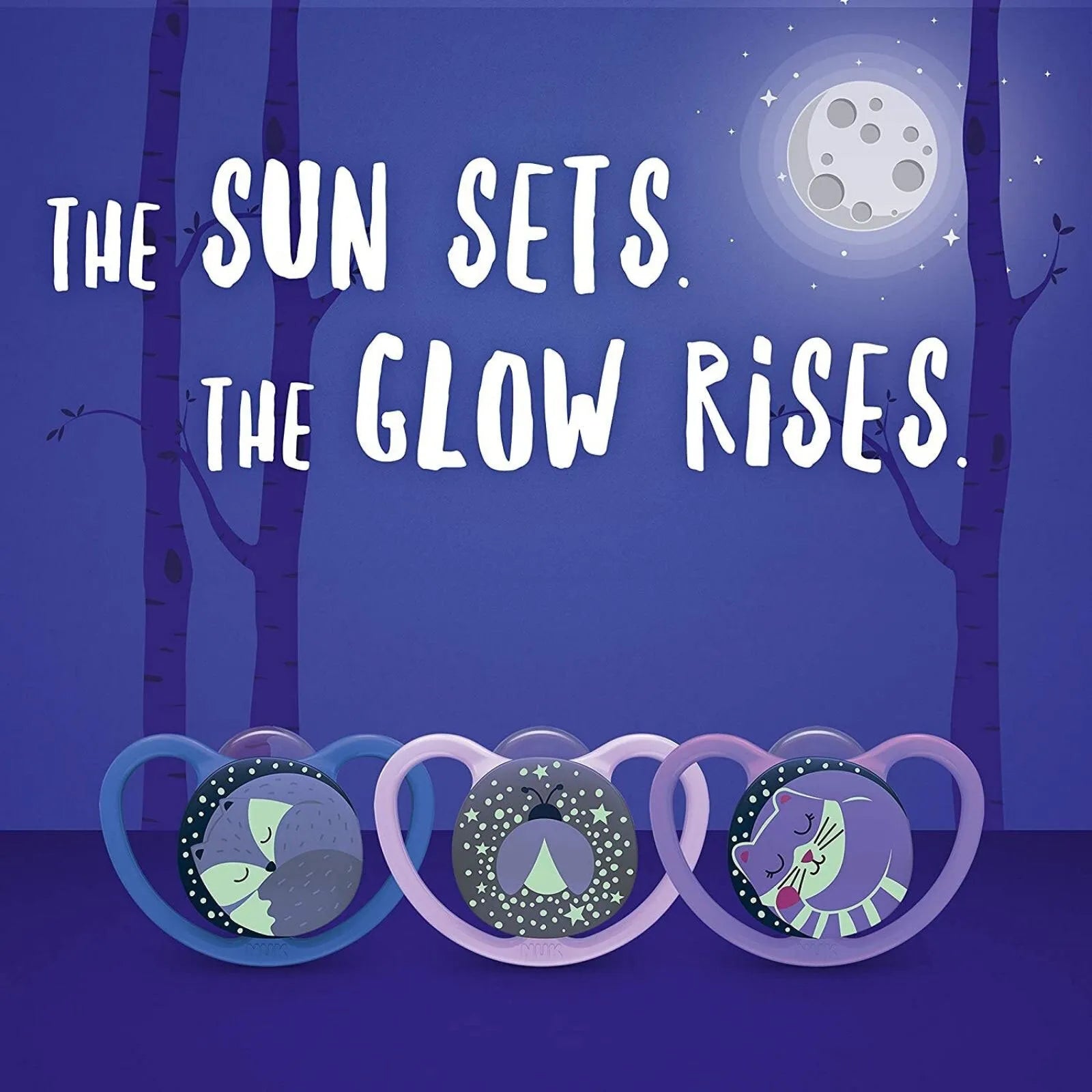 NUK Space Night Soother 0 - 6 months Pack of 2 Assorted - Blue - ebebek - Black Friday