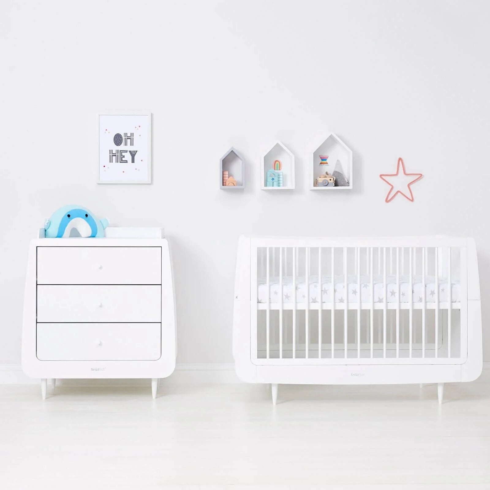 Snüz Cot & Cot Bed Fitted Sheet 2 Pack - Grey Stars - ebebek - Black Friday