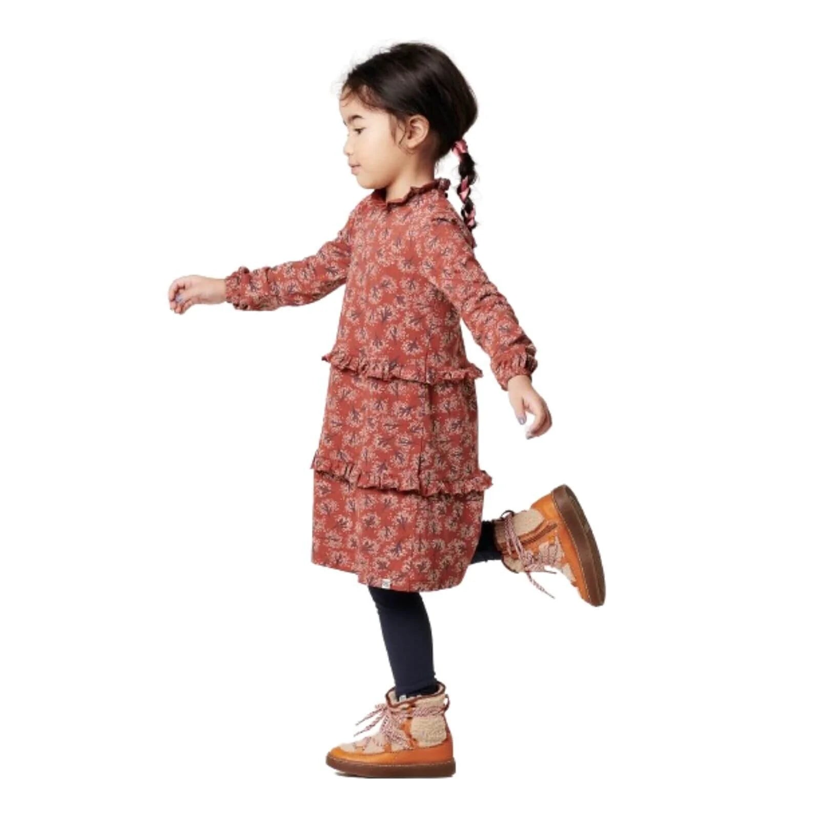 Noppies Girls DreShort Sleeve Long Sleeve Kemp Mill Allover Print - Henna - ebebek - Black Friday