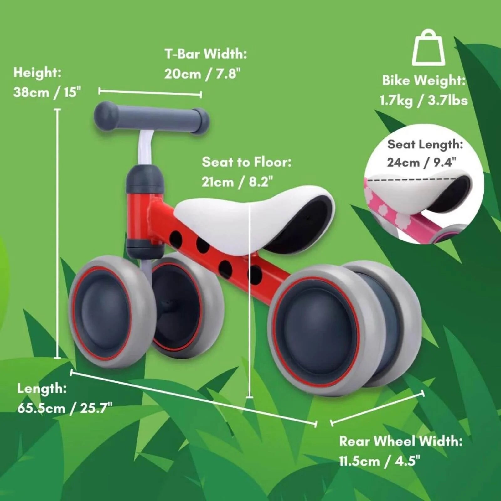 BOLDCUBE Baby Balance Bike - Red - ebebek - Black Friday