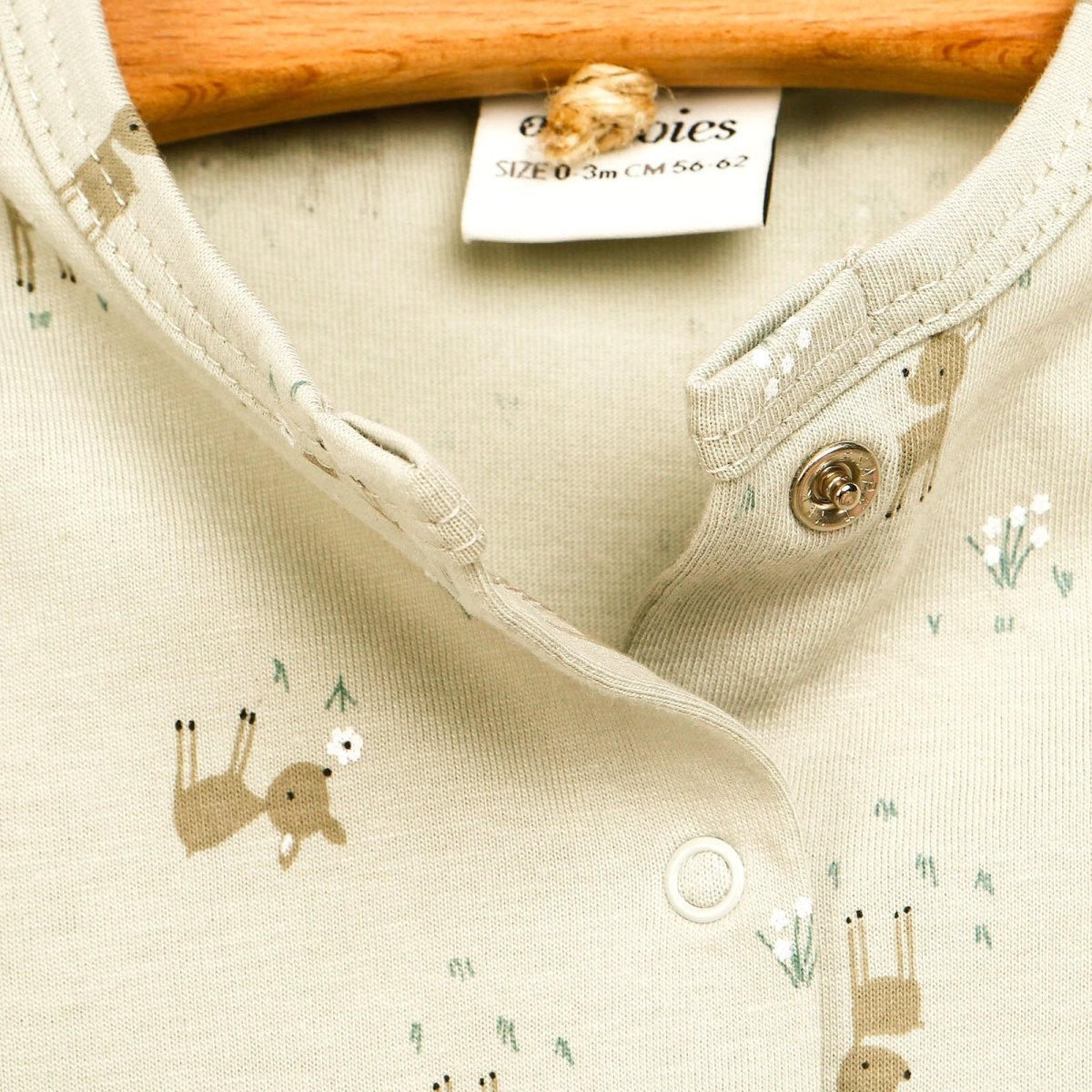 Antebies Newborn Deer Organic Footed Jumpsuit - Grey - ebebek - Black Friday