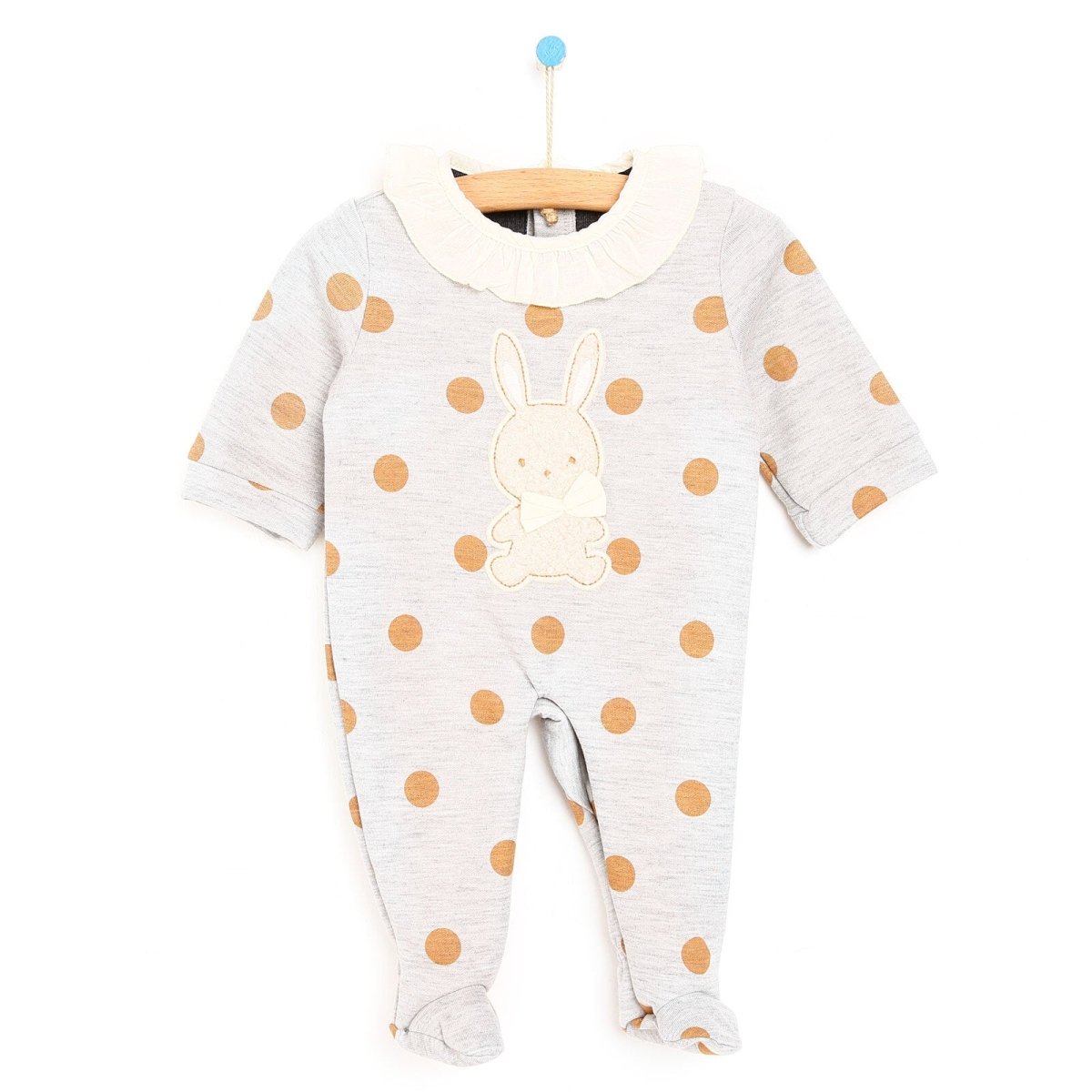 Cassiope Newborn Biscuits Footed Jumpsuit - Grey - ebebek - Black Friday