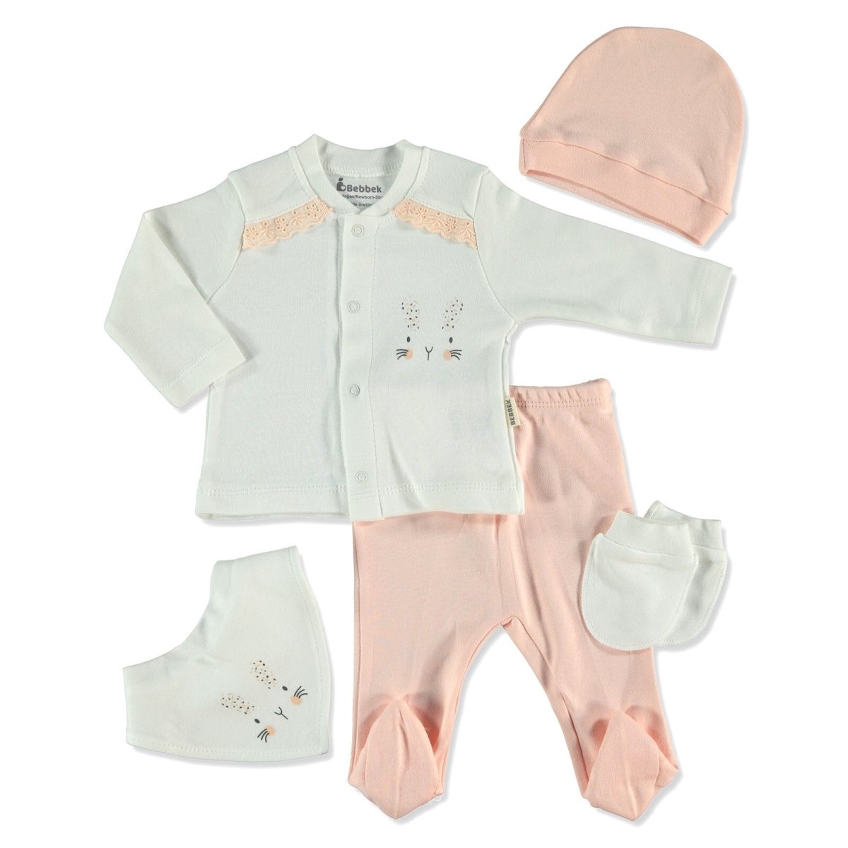 Bebbek Baby Girl 5 Pcs Newborn Gift Starter Set - Salmon - ebebek - Black Friday