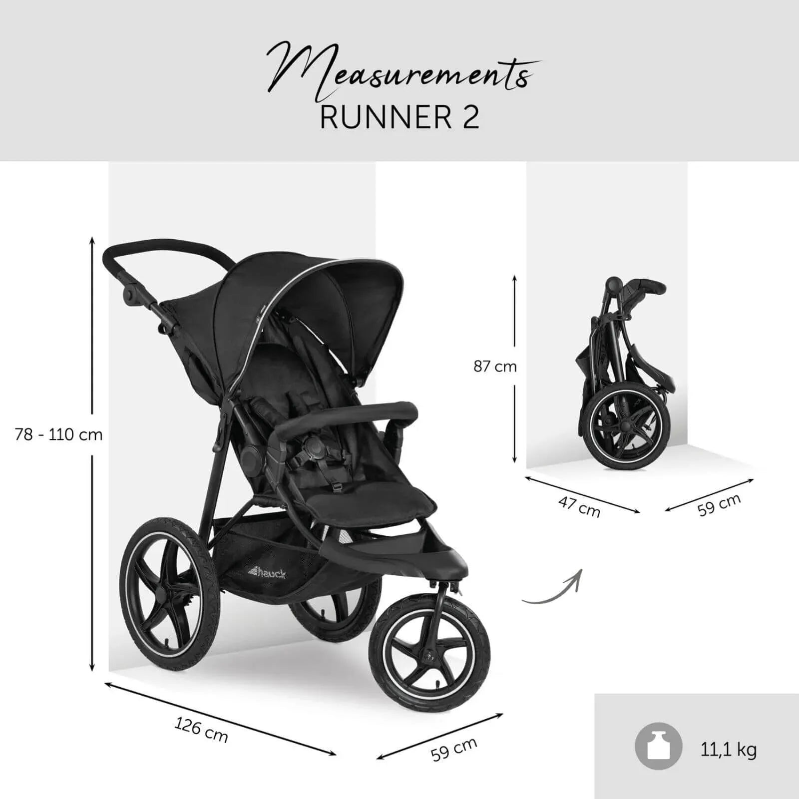 Hauck Runner 2 Pushchair - Black - Hauck - ebebek