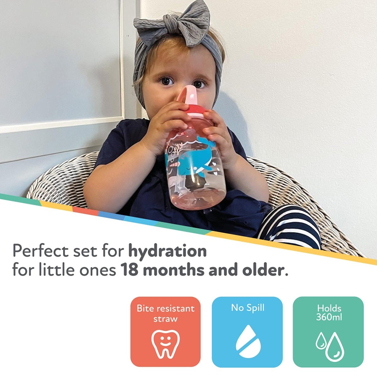 Nuby Mighty Swig Twin Pack - Multicolour - ebebek - Black Friday