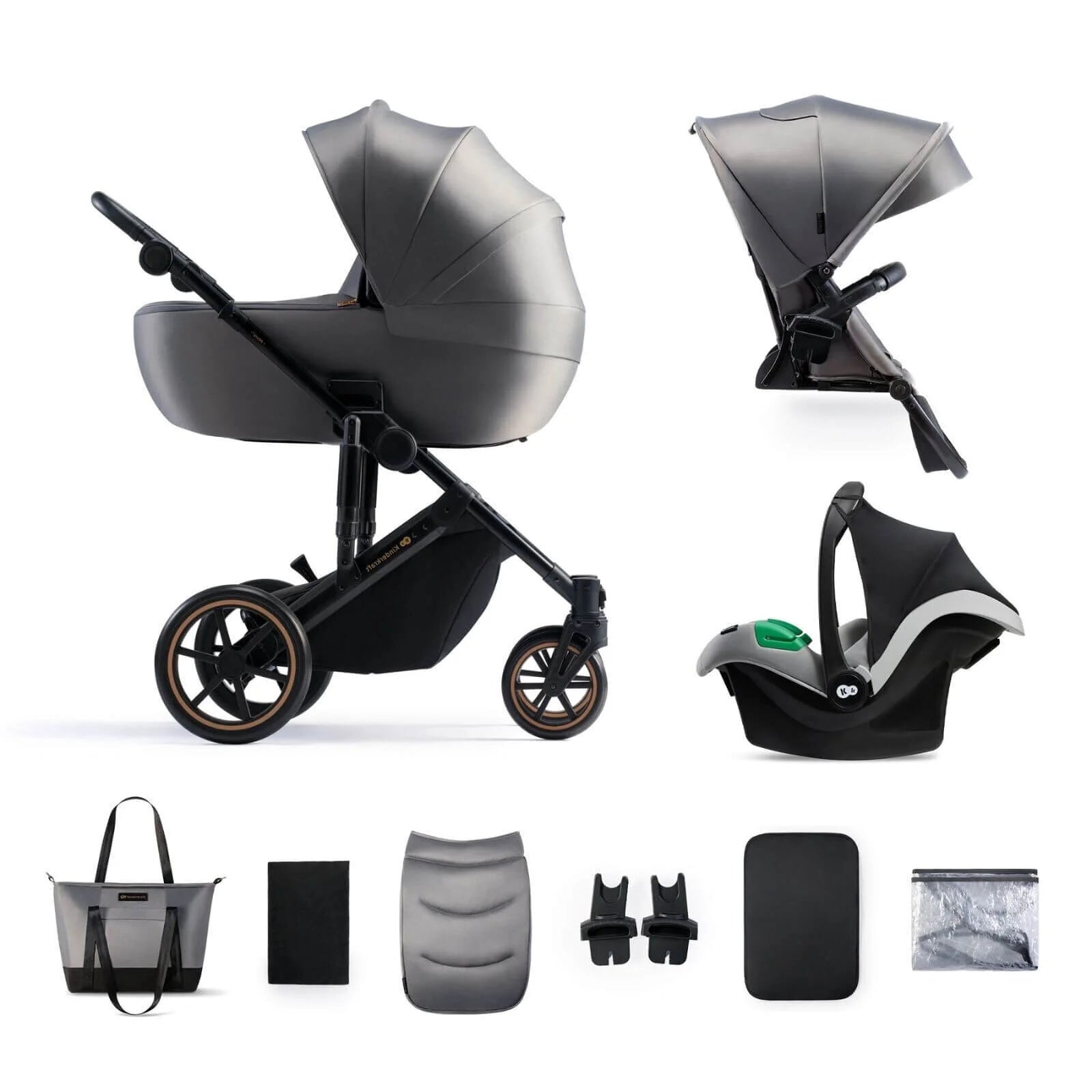 Kinderkraft 3 - in - 1 Mink Pro Prime 2 Travel System with Car Seat - Shadow Grey - ebebek - Black Friday