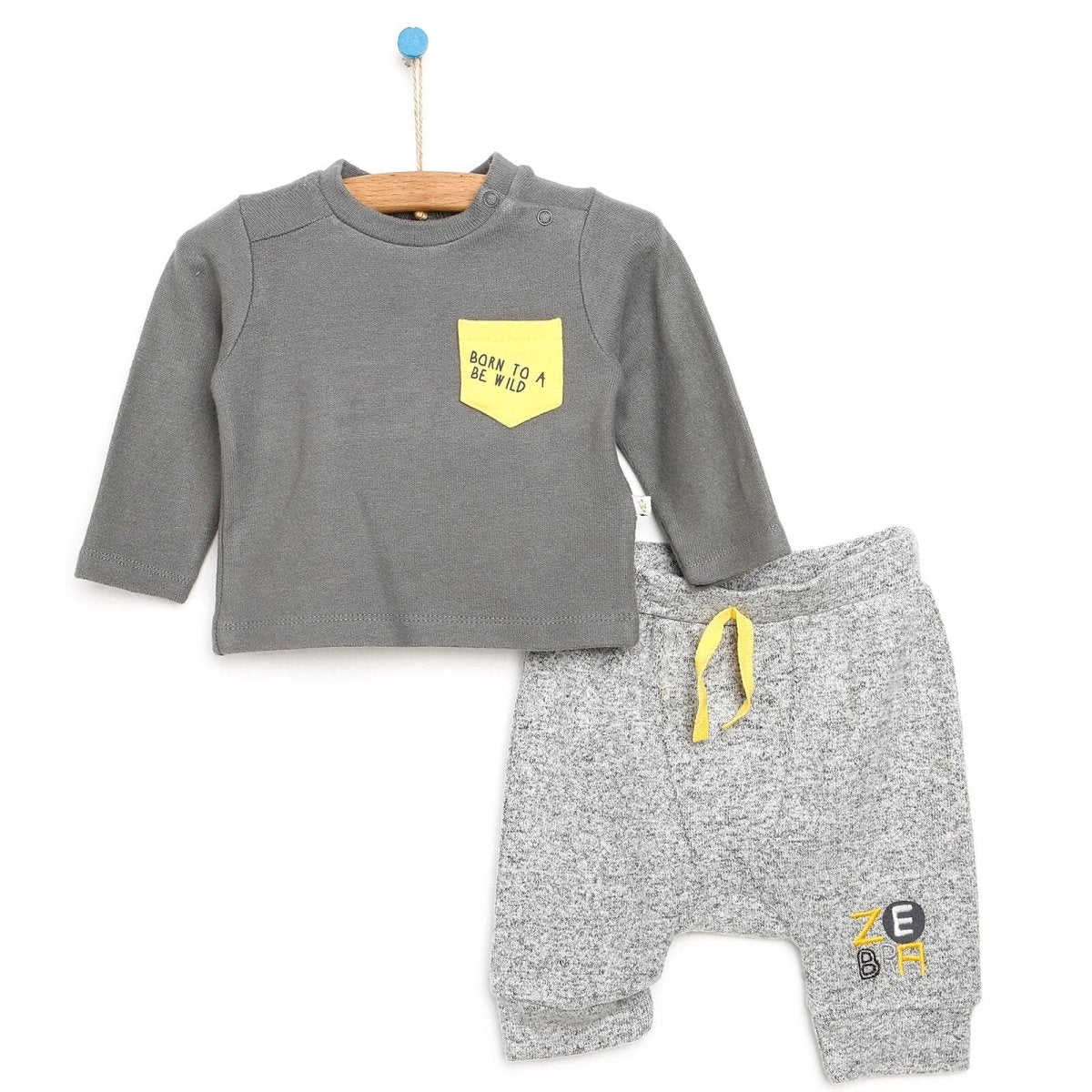 For My Baby Newborn Wild Sweatshirt - Foot - Grey Melange - ebebek - Black Friday