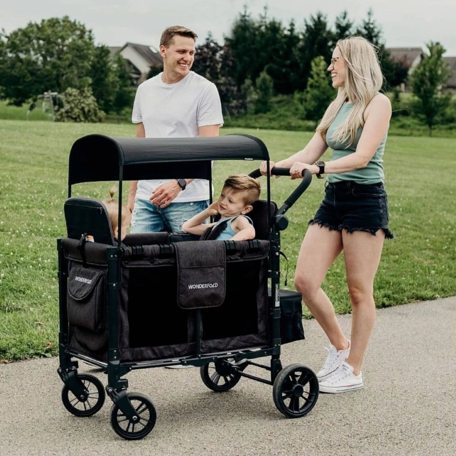 Wonderfold Wagon W4 Elite Quad Stroller Wagon - Volcanic Black - Wonderfold - ebebek