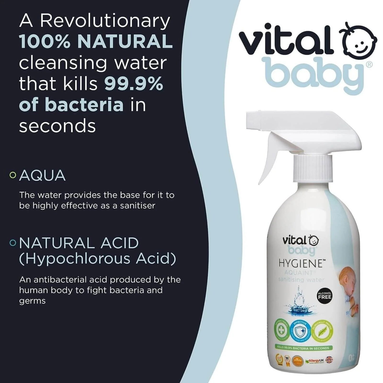 Vital Baby Hygiene Aquaint Cleansing Water 500ml - ebebek - Black Friday