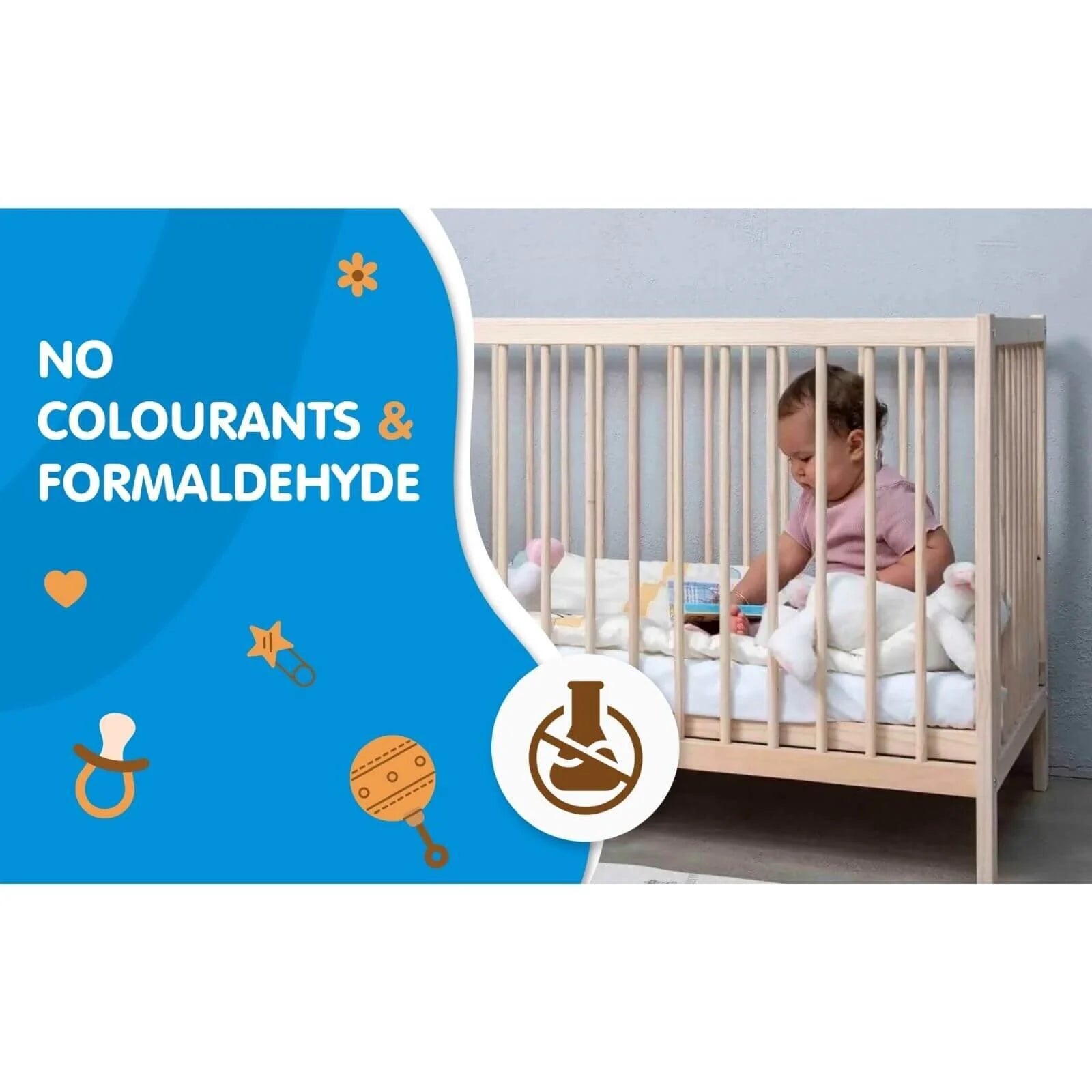 Kukka Natural Wood 2 - Level Cot 60x120 cm - ebebek - Black Friday