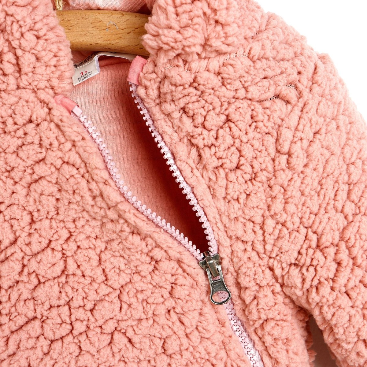 Midimod Newborn Rabbit Ear Welsoft Footed Jumpsuit - Light Rose - ebebek - Black Friday