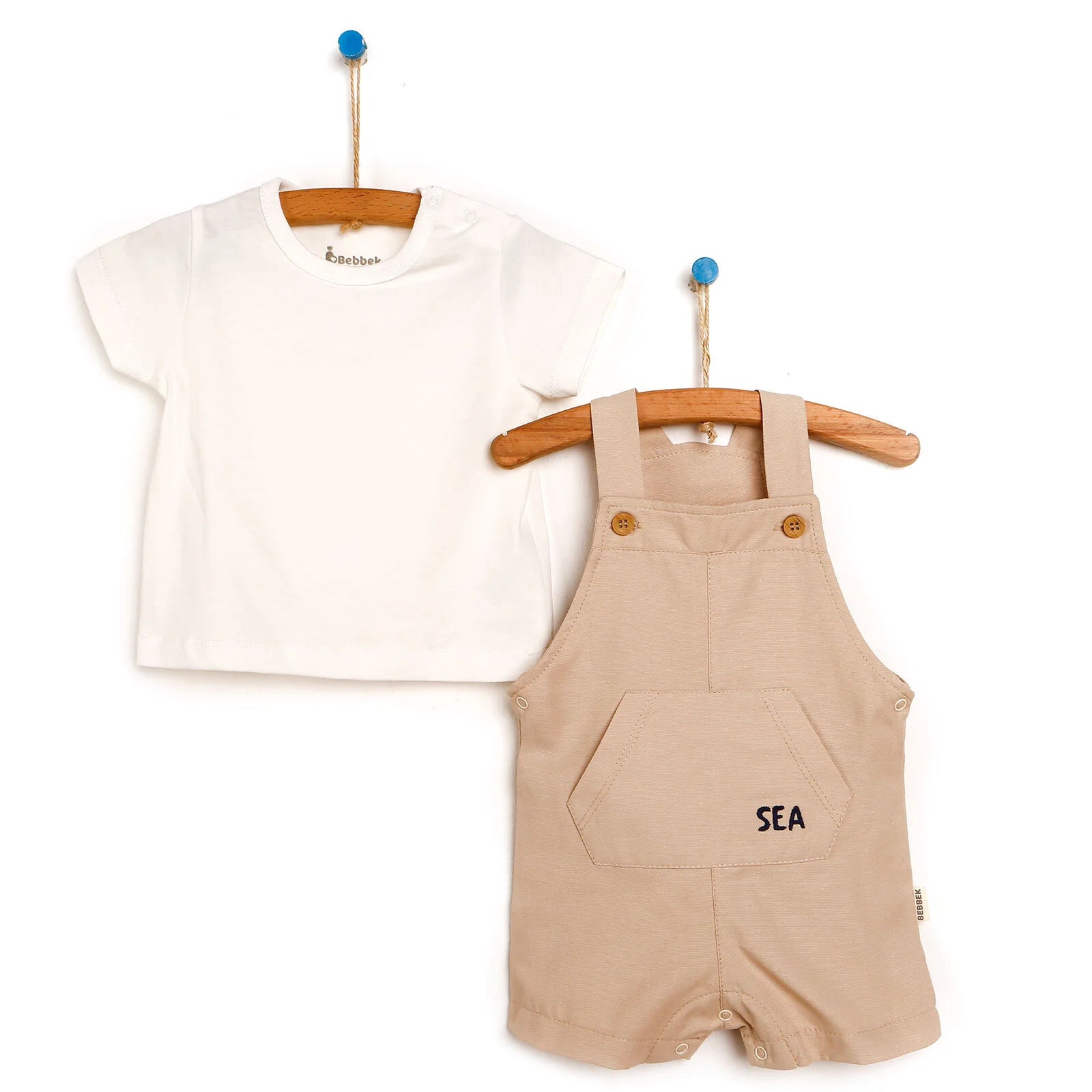 Bebbek Newborn Salling Theme Overall - T-shirt Set - Ecru - ebebek - Black Friday