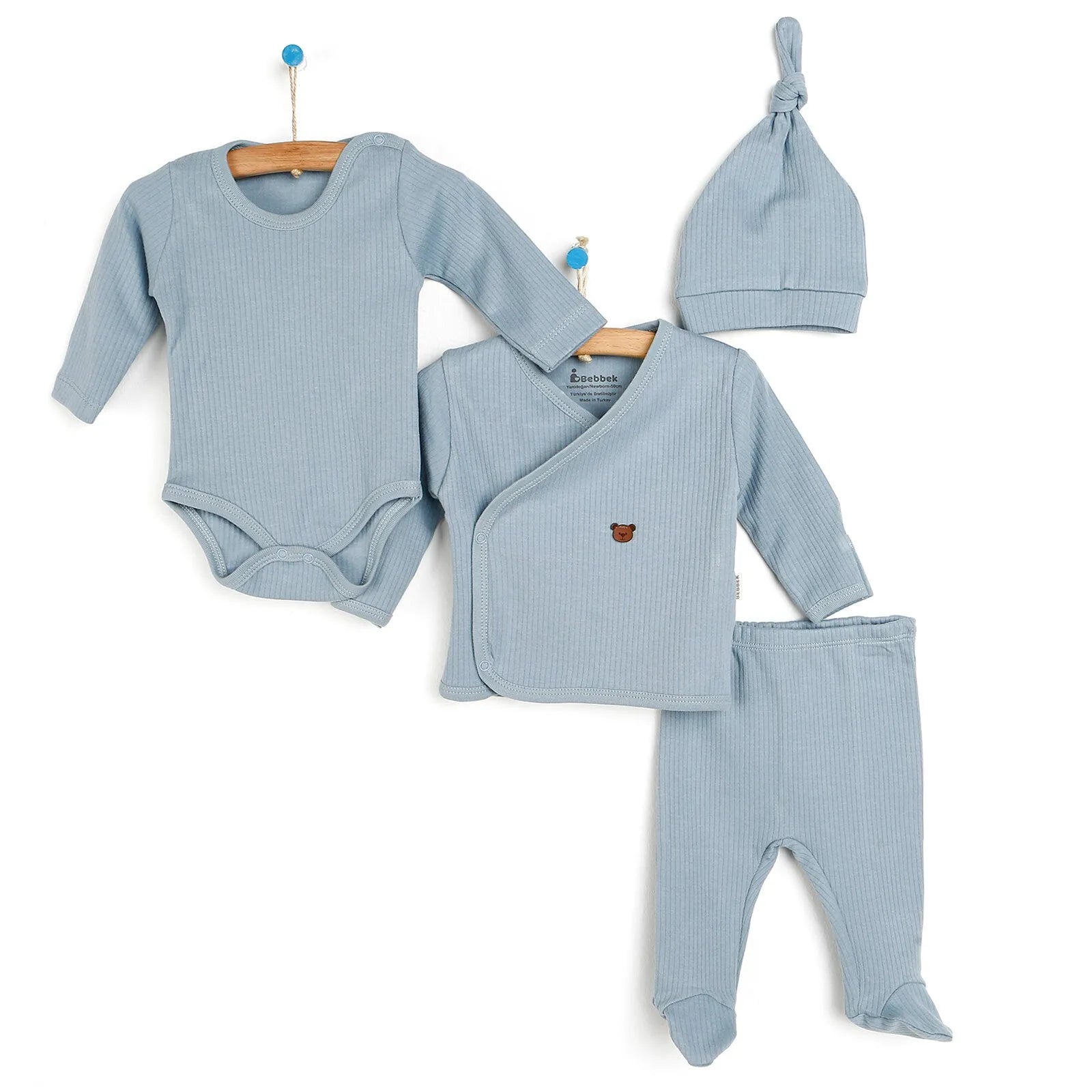 Bebbek Camisole Wrapover 4 Pcs Newborn Gift Starter Set - Dark Blue - ebebek - Black Friday