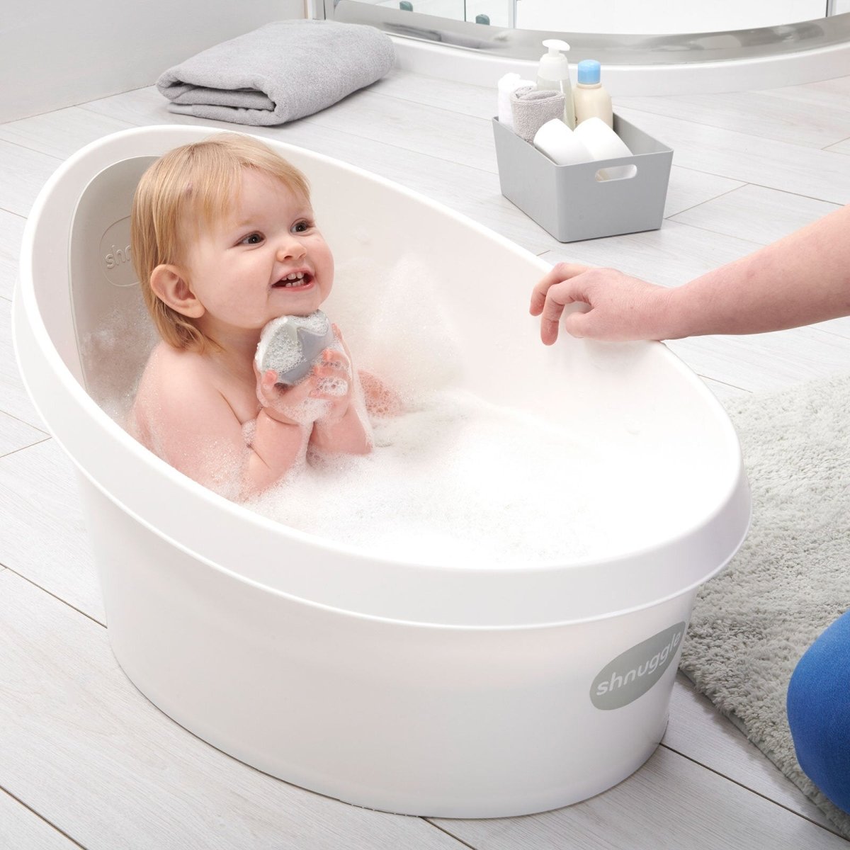 Shnuggle Toddler Bath Tub - White With Light Grey Backrest - ebebek - Black Friday