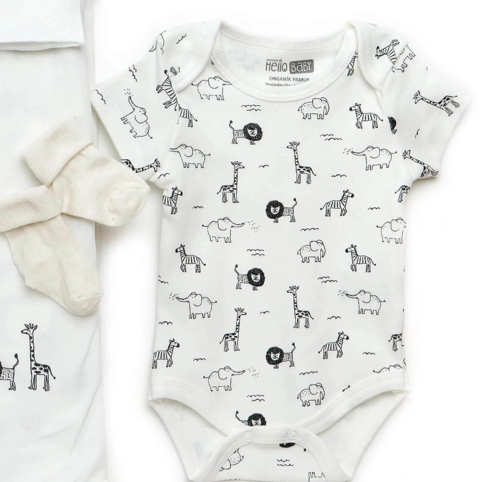 HelloBaby Organic 10 Pcs Newborn Starter Set - White - ebebek - Black Friday