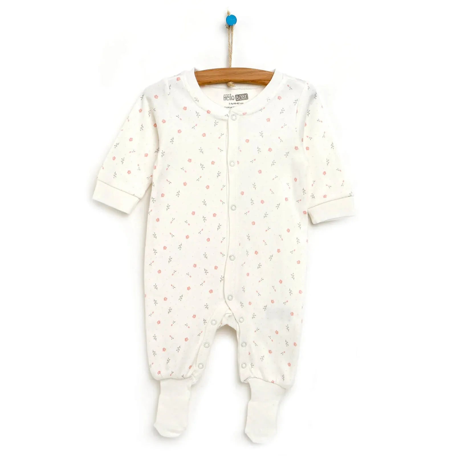 HelloBaby Newborn Baby Girl Footed Jumpsuit - White - ebebek - Black Friday