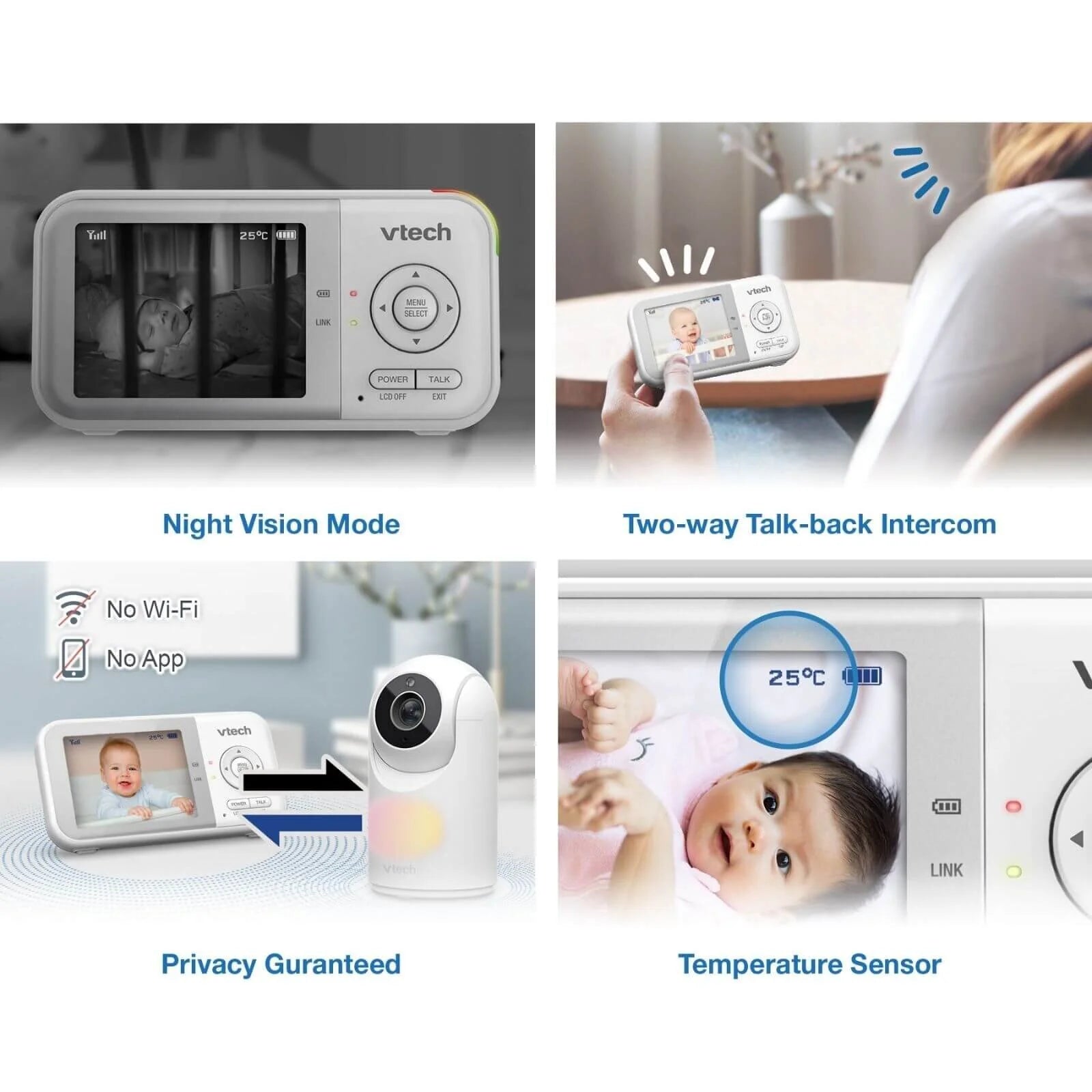 VTech - VM3263 2.8" Pan & Tilt Video Monitor with Night Light - ebebek - Black Friday