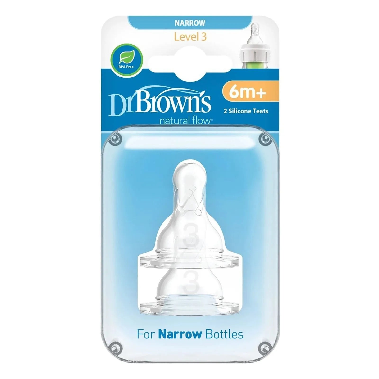 Dr. Brown's Options+ Narrow Neck Level 3 Teats 6+ months Pack of 2 - ebebek - Black Friday