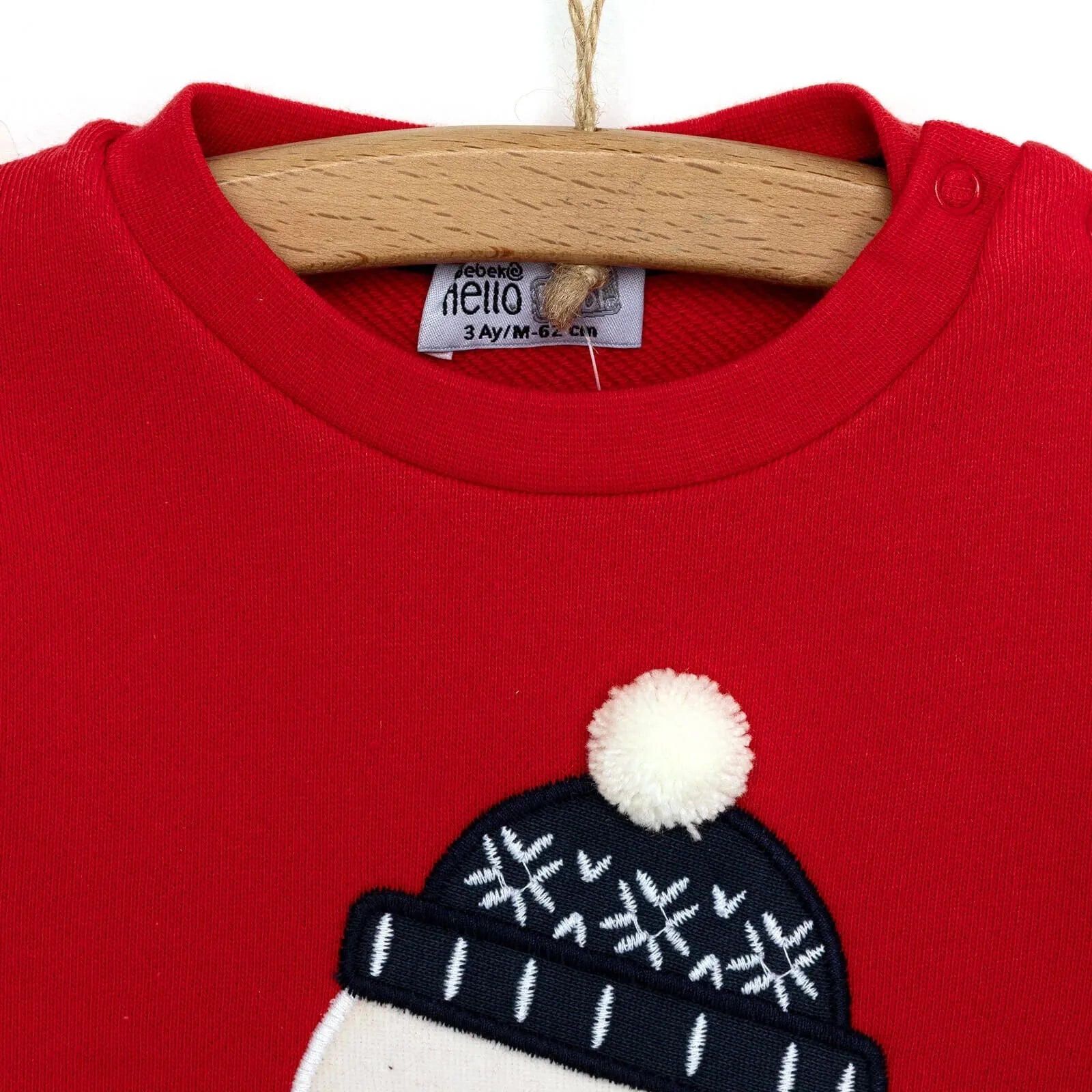 HelloBaby Snowman Sweatshirt - Footed Bottom - Red - ebebek - Black Friday