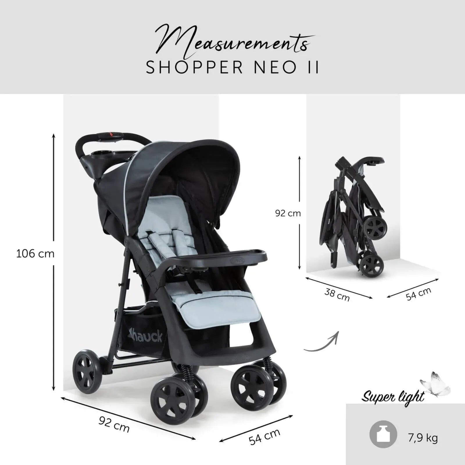 Hauck Shopper Neo II Pushchair - Caviar/Silver - ebebek - Black Friday