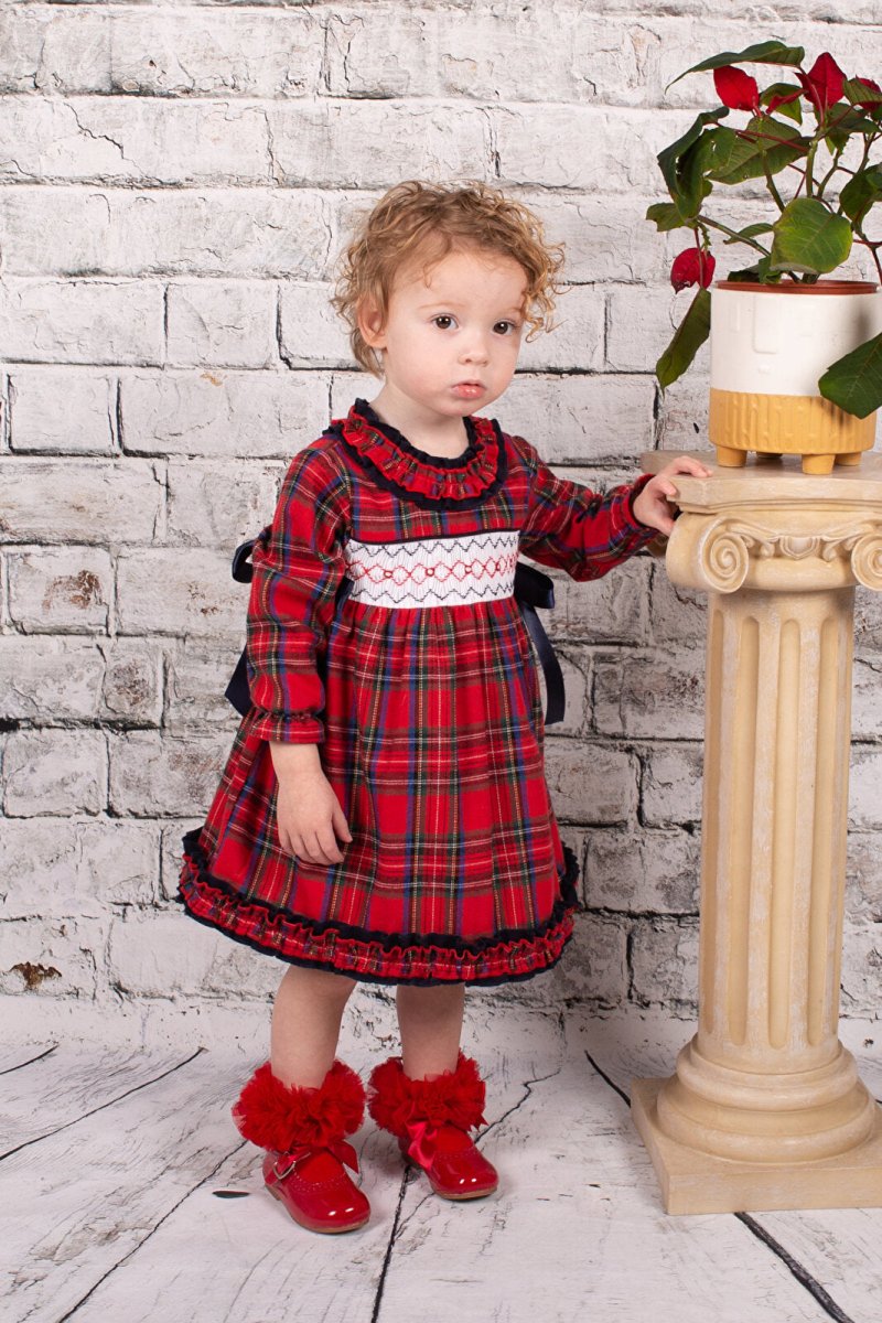 Beau Kid Baby Girl Smocked Tartan Dress - Red - ebebek - Black Friday