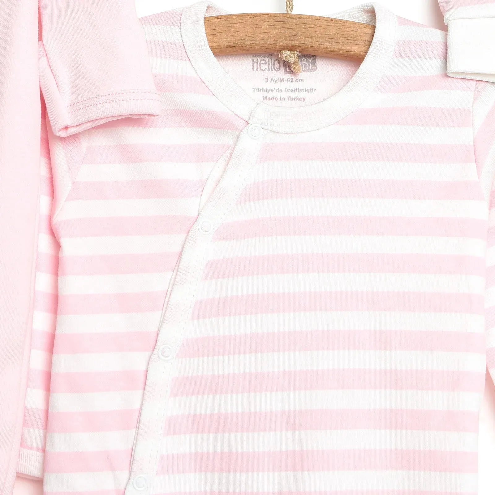 HelloBaby Newborn Baby Girl Striped 2 - Pack Snap Romper - Hat Set - ebebek - Black Friday